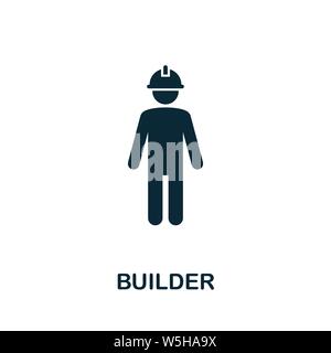 Builder vector icon symbol. Creative sign from construction tools icons collection. Filled flat Builder icon for computer and mobile Stock Vector