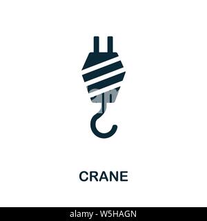 Crane vector icon symbol. Creative sign from construction tools icons collection. Filled flat Crane icon for computer and mobile Stock Vector