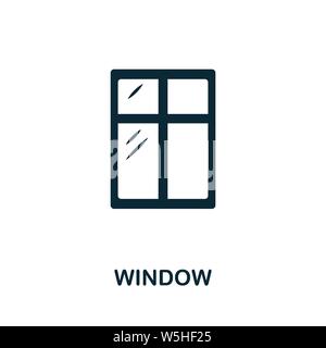 Window vector icon symbol. Creative sign from construction tools icons collection. Filled flat Window icon for computer and mobile Stock Vector