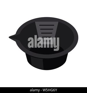 Cartoon black hair dye mixing bowl Stock Vector