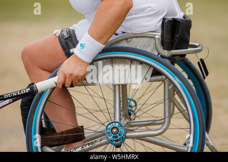 Generic detail of wheelchair tennis at The Championships , Wimbledon 2019. Held at The All England Lawn Tennis Club, Wimbledon. Stock Photo