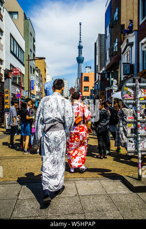 Tokyo, Japan - May 11, 2019: Sensoji is Asakusa's main attraction, a very popular Buddhist temple, built in the 7th century. The temple is approached Stock Photo