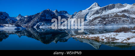 Panoramic viel of Riaño, Picos de Europa, Spain Stock Photo