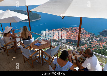 Panorama Restaurant Mount Srd, Dubrovnik, Croatia Stock Photo