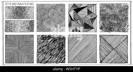 Set of Hand Drawn Textures. For your design, made in vector Stock ...