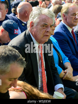 United States Representative Peter King (Republican of New York) prior to the arrival of US President Donald J. Trump who will sign H.R. 1327, an act to permanently authorize the September 11th victim compensation fund, in the Rose Garden of the White House in Washington, DC on Monday, July 29, 2019. Credit: Ron Sachs/Pool via CNP | usage worldwide Stock Photo