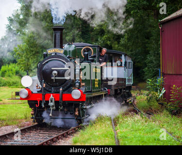 662 Martello Steam Train at  Bressingham Steam & Gardens Park. Vintage Steam Train. Stock Photo