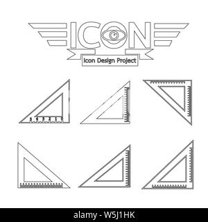 triangle ruler icon Stock Vector