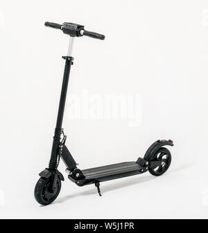 Electric scooter isolated on white background. Black color Stock Photo