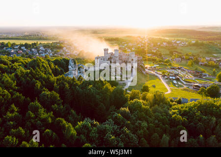 medieval castle ruins located in Ogrodzieniec, Poland Stock Photo