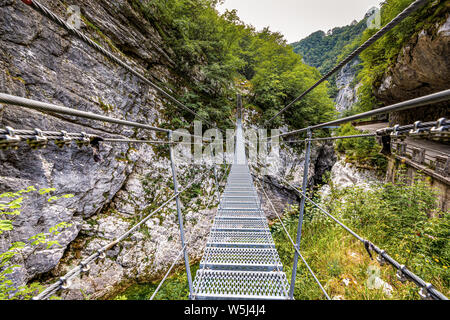Italy Friuli Barcis Old Road of the Val Cellina - Himalayan Bridge - Natural park of the Dolomiti Friulane