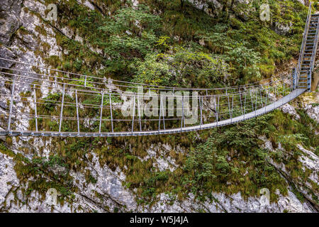 Italy Friuli  Barcis Old Road of the Val Cellina - Himalayan Bridge - Natural park of the Dolomiti Friulane