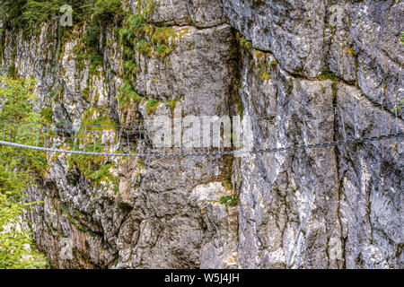 Italy Friuli  Barcis Old Road of the Val Cellina - Himalayan Bridge - Natural park of the Dolomiti Friulane