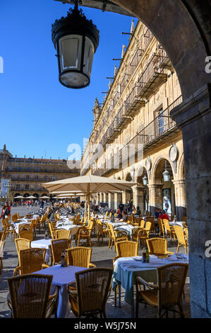 The Baroque Plaza Mayor in the center of Salamanca, Spain. Stock Photo