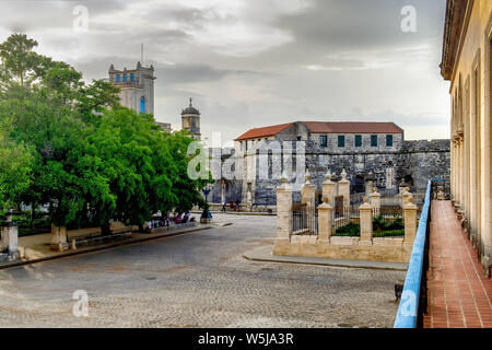 Havana, Cuba, July 2019, Square of Arms view from Santa Isabel hotel's balcony Stock Photo
