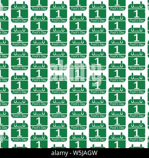 Pattern background Calendar of April Fools day icon Stock Vector