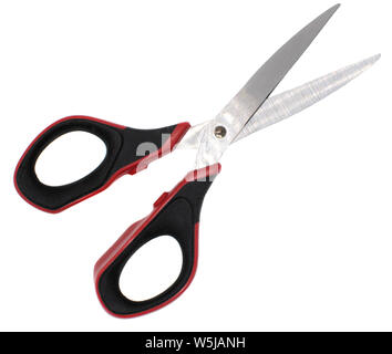 black red scissors on a white background isolated Stock Photo