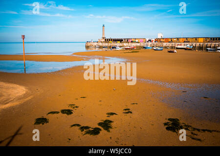 Margate's central beach situated in The Bay in the county of Kent in England Stock Photo