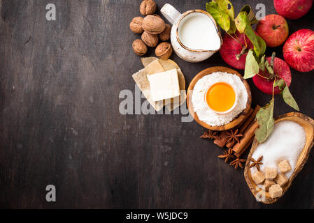 Ingredients for cooking apple pie Stock Photo