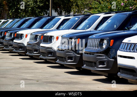 new jeep suvs for sale vehicles on a car sales lot in florida usa united states of america