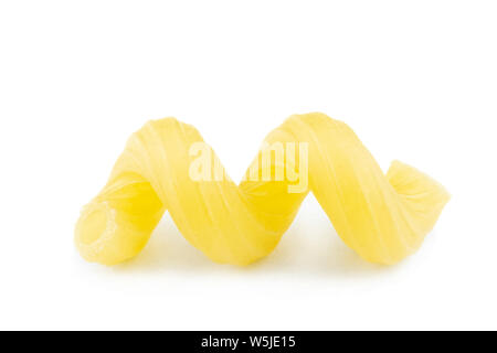 raw Cellentani pasta isolated on white background Stock Photo