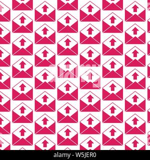 Pattern background Sending email and envelope icon Stock Vector