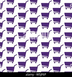 Pattern background shopping cart icon Stock Vector
