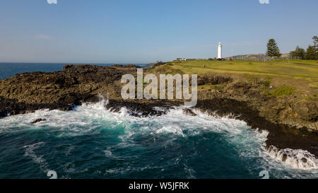 A view from Kiama Blow Hole Point on the south coast of New South Wales, Australia. In aboriginal the word Kiama means ‘where the ocean makes noise’. Stock Photo