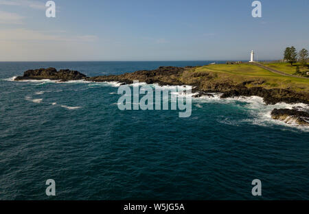 A view from Kiama Blow Hole Point on the south coast of New South Wales, Australia. In aboriginal the word Kiama means ‘where the ocean makes noise’. Stock Photo