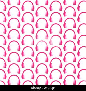 Pattern background headphones icon Stock Vector