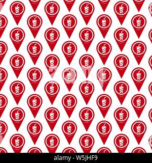 Pattern background Map pointer icon Stock Vector