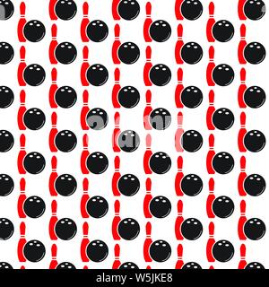 Pattern background bowling icon Stock Vector