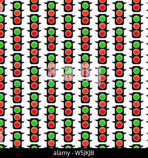 Pattern background Traffic lights icon Stock Vector