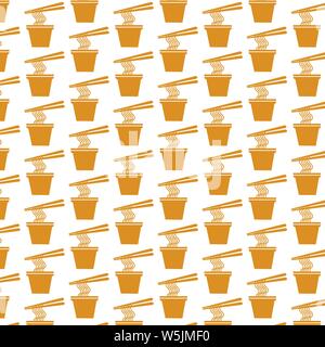Pattern background noodles icon Stock Vector