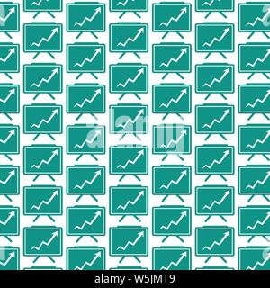 Pattern background Growing Chart Presentation Icon Stock Vector
