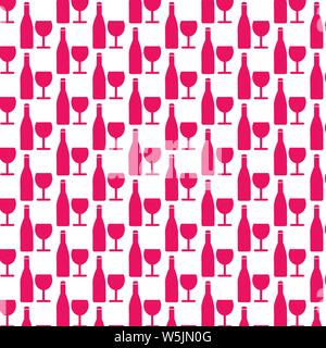 Pattern background Wine glass with bottle icon Stock Vector