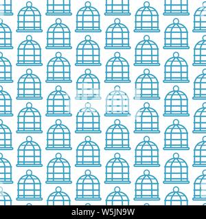 Pattern background bird cage icon Stock Vector