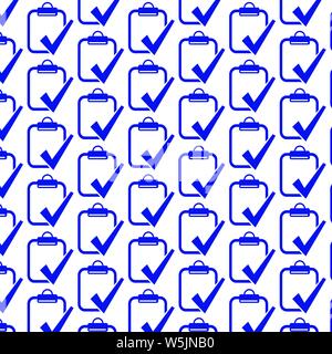 Pattern background Clipboard check list icon Stock Vector