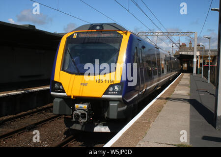 A New Northern Trains CAF Civity 195 class Diesel Multiple Unit train ...