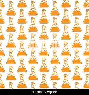 Pattern background Test tube icon Stock Vector
