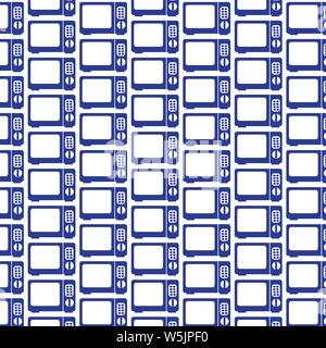 Pattern background Microwave oven icon Stock Vector