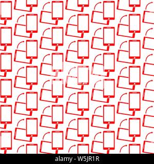 Pattern background Rotate Smartphone icon Stock Vector