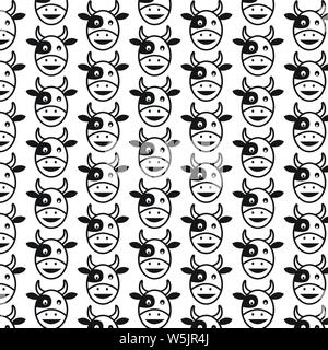 Pattern background Cow head icon Stock Vector