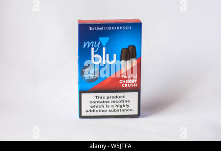My Blu device. Electronic cigarette starter kit Stock Photo