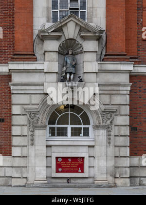 LONDON, UK - JULY 28, 2019:  Detail on the Aldgate School (formerly Sir John Cass's Foundation Primary School) in the City of London Stock Photo