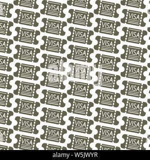Pattern background Entrance Visa icon Stock Vector