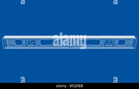 Outline building level. Vector rendering of 3d. Wire-frame style. The layers of visible and invisible lines are separated Stock Vector