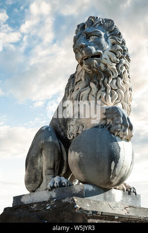 Florence, ITALY - July 18, 2017: The Marzocco lion, located in the Boboli Garden, is one of the symbol of the city of Florence. Stock Photo