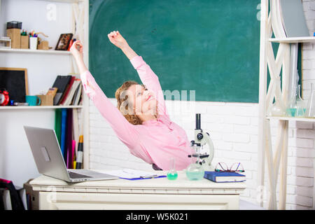 Just relax. Find way to relax at workplace. School pedagogue occupation ...