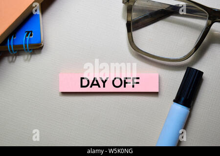 Day Off text on sticky notes isolated on office desk Stock Photo
